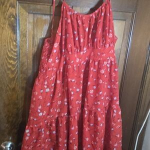 Floral Red Kids Dress